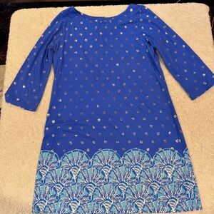 Lilly Pulitzer Bay Blue Grotto A-line Dress with Raglan Sleeves
